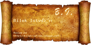 Bilek István névjegykártya